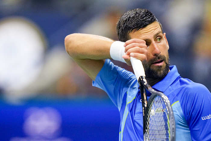 Novak Djokovic feels the ever-present heat during the Australian Open.